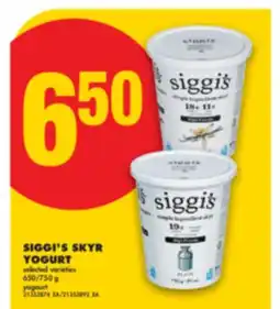 No Frills SIGGI'S SKYR YOGURT, 650/750 g offer