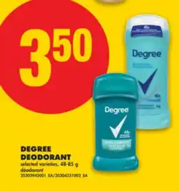 No Frills DEGREE DEODORANT, 48-85 g offer