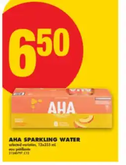No Frills AHA SPARKLING WATER, 12x355 ML offer