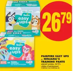 No Frills PAMPERS EASY UPS or NINJAMA'S TRAINING PANTS, 34-74's offer