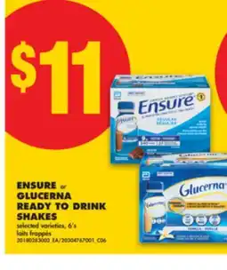 No Frills ENSURE or GLUCERNA READY TO DRINK SHAKES, 6' s offer