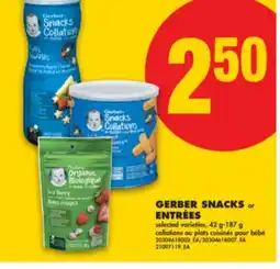 No Frills GERBER SNACKS or ENTRÉES, 42 g - 187 g offer