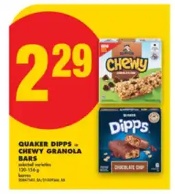 No Frills QUAKER DIPPS or CHEWY GRANOLA BARS, 120-156 g offer