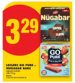 No Frills LECLERC GO PURE OR NUGABAR BARS, 140-175 G offer