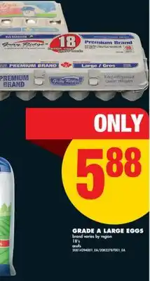 No Frills GRADE A LARGE EGGS, 18's offer