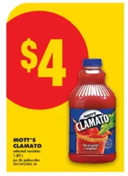 No Frills MOTT'S CLAMATO, 1.89 L offer