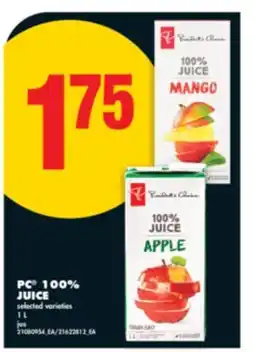 No Frills PC 100% JUICE, 1 L offer