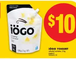 No Frills iÖGO YOGURT, 2 kg offer