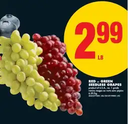 No Frills RED or GREEN SEEDLESS GRAPES offer