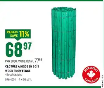 BMR CLÔTURE À NEIGE EN BOIS offer