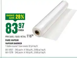 BMR VAPOUR BARRIER offer