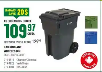 BMR BAC ROULANT WHEELED BIN offer