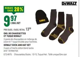 BMR ENS. DE CHAUSSETTES ET TUQUE DEWALT offer