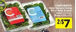 Foodland COMPLIMENTS Baby Spinach, Spring Mix or Baby Arugula offer