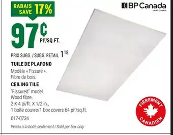 BMR TUILE DE PLAFOND offer
