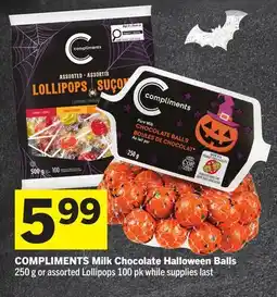 Foodland Milk Chocolate Halloween Balls 250 g or assorted Lollipops 100 pk offer