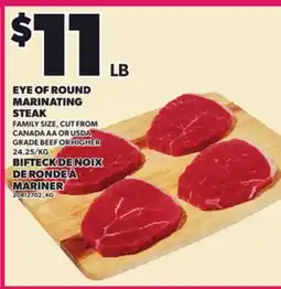 Independent Grocer EYE OF ROUND MARINATING STEAK offer