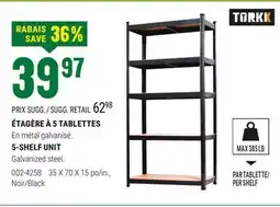 BMR ÉTAGÈRE À 5 TABLETTES offer