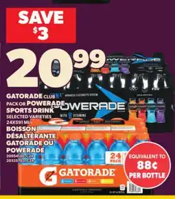 Independent Grocer GATORADE CLUB PACK OR POWERADE SPORTS DRINK, 24X591 ML offer