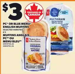 Independent Grocer PC OR BLUE MENU ENGLISH MUFFINS, 6'S offer