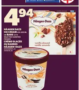 Independent Grocer HÄAGEN DAZS ICE CREAM 414-450 ML OR BARS 3/4'S offer