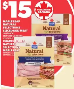 Independent Grocer MAPLE LEAF NATURAL SELECTIONS SLICED DELI MEAT, 375/400 G offer