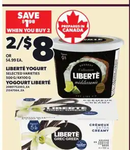 Independent Grocer LIBERTÉ YOGURT offer