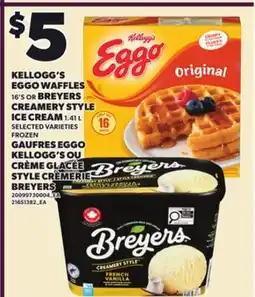 Independent Grocer KELLOGG'S EGGO WAFFLES, 16'S OR BREYERS CREAMERY STYLE ICE CREAM, 1.41 L offer