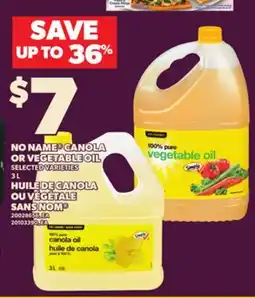 Independent Grocer NO NAME CANOLA OR VEGETABLE OIL, 3 L offer