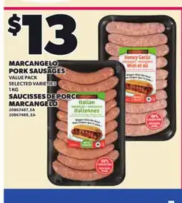 Independent Grocer MARCANGELO PORK SAUSAGES, 1 KG offer