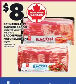 Independent Grocer PC NATURALLY SMOKED BACON, 375/500 G offer