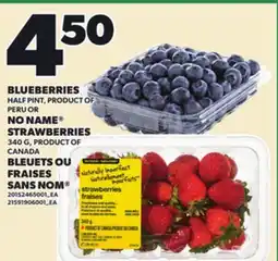 Independent Grocer BLUEBERRIES, NO NAME STRAWBERRIES, 340 G offer