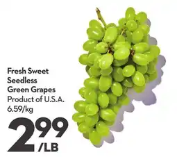 Longo's Fresh Sweet Seedless Green Grapes offer