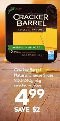 Longo's Cracker Barrel Natural Cheese Slices offer