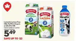 Longo's Lactantia Lactose Free Milk, PūrFiltre Organic or UltraPūr Milk offer
