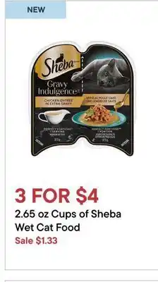 Petvalu 2.65 oz Cups of Sheba Wet Cat Food offer