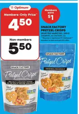 Real Canadian Superstore SNACK FACTORY PRETZEL CRISPS, 200 G offer