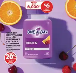 Real Canadian Superstore ONE A DAY MULTIVITAMINS, 60-250' S OR FLINTSTONE'S CHILDREN'S VITAMINS OR SUPPLEMENTS, 60-180' S offer