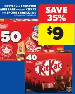 Real Canadian Superstore NESTLE, 50' S ASSORTED MINI BARS 485 G OR KITKAT, 40' S SPOOKY BREAK, 328 G offer
