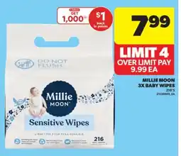 Real Canadian Superstore MILLIE MOON 3X BABY WIPES, 216'S offer