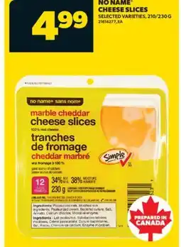 Real Canadian Superstore NO NAME CHEESE SLICES, 210/230 G offer