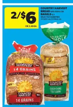 Real Canadian Superstore COUNTRY HARVEST BREAD 600/650 G OR BAGELS 6' S offer