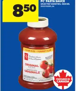 Real Canadian Superstore PC PASTA SAUCE, 1800 ML offer