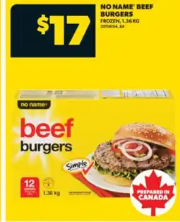 Real Canadian Superstore NO NAME BEEF BURGERS, 1.36 KG offer