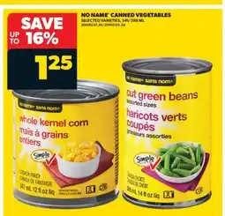 Real Canadian Superstore NO NAME CANNED VEGETABLES, 341/398 ML offer