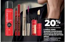 Real Canadian Superstore L'ORÉAL PARIS SKININK FOUNCELEAR, TELESCOPIC MASCARA, FAUX BROW OR SETTING SPRAY offer