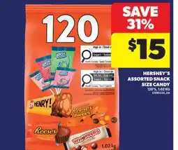 Real Canadian Superstore HERSHEY'S ASSORTED SNACK SIZE CANDY, 120'S, 1.02 KG offer