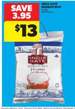 Real Canadian Superstore INDIA GATE BASMATI RICE, 4.5 KG offer