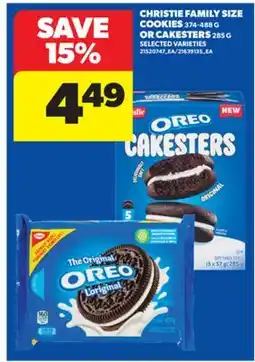 Real Canadian Superstore CHRISTIE FAMILY SIZE COOKIES 374-488 G OR CAKESTERS 285 G offer
