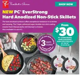 Real Canadian Superstore PC EVERSTRONG HARD ANODIZED NON-STICK SKILLETS offer